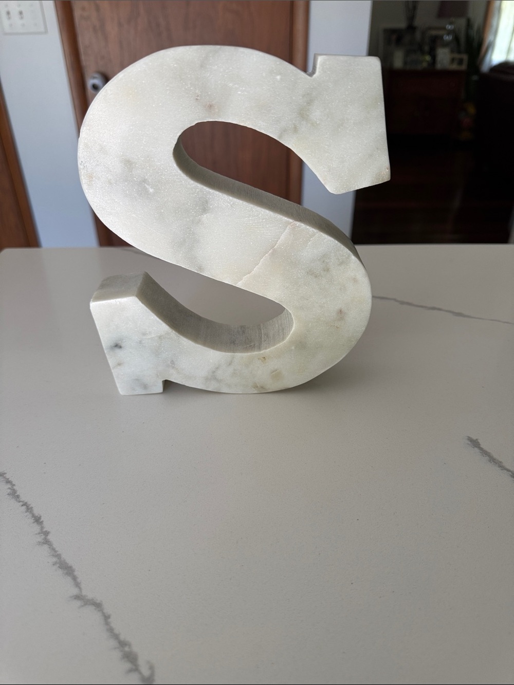 Personalized  Marble “S” Monogram Decor